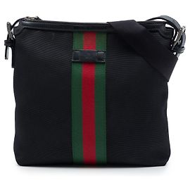 Borsa a tracolla Gucci GG Techno Canvas Web nera Nero