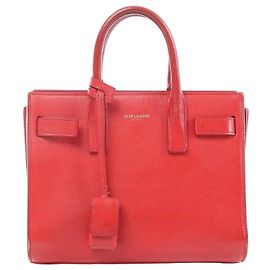 Sac à main Saint Laurent Paris Sac de Jour Nano en cuir rouge Rouge