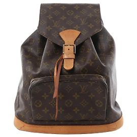 Louis Vuitton Montsouris GM Monogram Canvas Vintage Backpack in Brown M51135 Brown