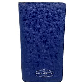 Louis Vuitton Taiga Portefeuille Brazza NM Long Wallet Blu