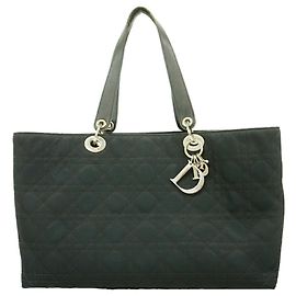 Sac cabas Christian Dior Cannage Nylon Noir