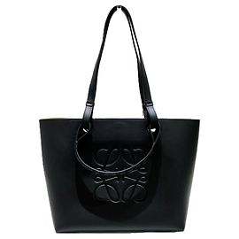 Petit sac cabas Anagram en cuir noir Loewe Noir