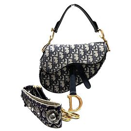 Borsa Saddle 2-way Christian Dior Blu navy