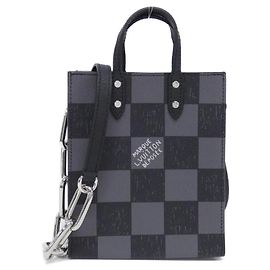 Louis Vuitton Damier Checkerboard Sac Plat XS Handbag Black
