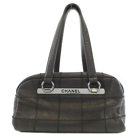 Bolsa de ombro Chanel 26135 em couro de vitelo granulado marrom Marrom