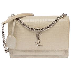 Bolsa YVES SAINT LAURENT em Couro Bege - 103693 Bege