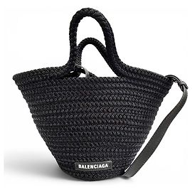 Sac Panier 2-Way Balenciaga Ibiza Small Strap Logo Noir