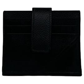 Prada Black Leather Card Case Black