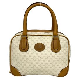 Sac à main en cuir GUCCI Old Micro GG Logo Marron Blanc