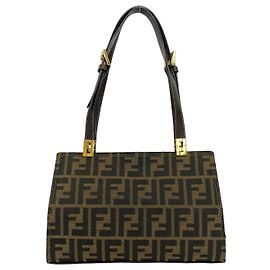 Bolsa Fendi Vintage Zucca FF Logo Marrom