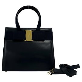 Borsa a tracolla Salvatore Ferragamo in vitello blu navy Blu navy