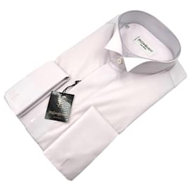 Yves Saint Laurent Chemise de smoking pour homme en coton rose pastel vintage Sz 39/15.5 Rose