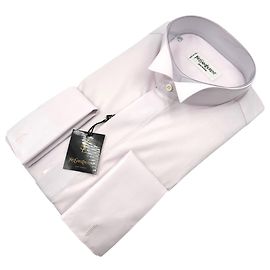 Yves Saint Laurent Camicia da smoking uomo in cotone rosa pastello vintage Sz 39/15.5 Rosa