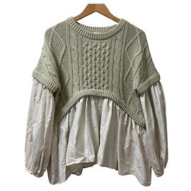Autre Marque REKISAMI Strick-Docking-Hemd-Pullover Braun Andere