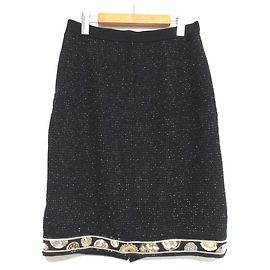 Autre Marque LEONARD Wool Mohair Blend Skirt Black