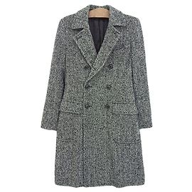 Autre Marque ESTNATION Herringbone Wool Chester Coat Black