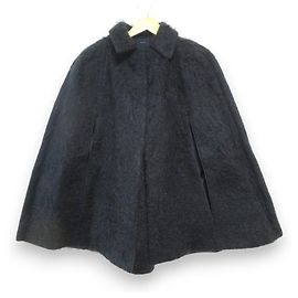 Autre Marque shirocon Shaggy Cape Coat Blue Navy blue