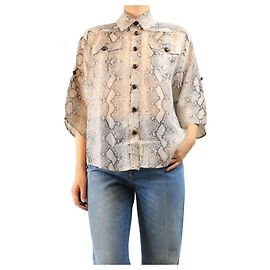 Zimmermann Camicia reptiliana trasparente neutra - size UK 8 Altro