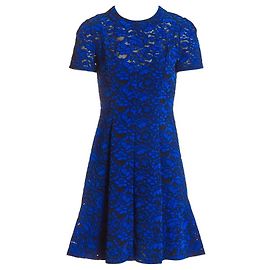 Robe bleue en velours Louis Vuitton SS17 Bleu