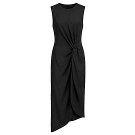 Vestido preto sem mangas com drapeado frontal Dolce & Gabbana Preto