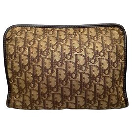Clutch Vintage Dior Monogram Beige Marrone Beige