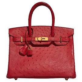 Hermès HERMES Birkin 30 Exotic Leather Bag Red - 102894 Red