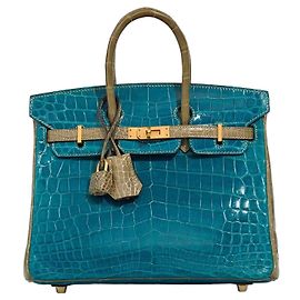 Hermès Bolsa HERMES Birkin 25 em Couros Exóticos Cinza - 102990 Cinza