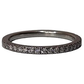 De Beers DB Classic Half Diamond Band Platinum Ring Silvery