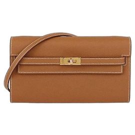 Portefeuille Kelly Classique To Go en Epsom or d'Hermès Autre