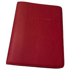 Manolo Blahnik Red Leather Notebook Red Dark red