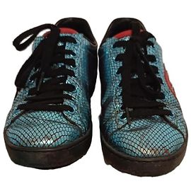Gucci Ace Interlocking G Metallic Snakeskin – Taglia 36.5 – Full Set Rosso Turchese
