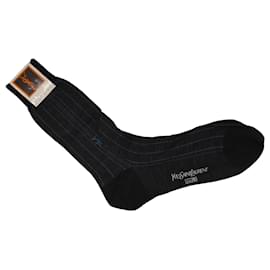 Yves Saint Laurent Gestreifte Socken Paar Anthrazitgrau