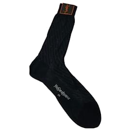 Calcetines Yves Saint Laurent negros a rayas Negro
