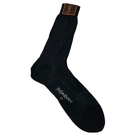 Yves Saint Laurent Socken schwarz gestreift Schwarz
