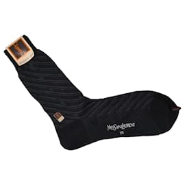 Yves Saint Laurent Gestreifte Socken Schwarz Schwarz