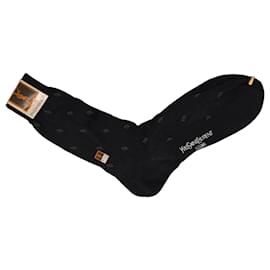 Yves Saint Laurent Calcetines YSL Monograma Negros Negro
