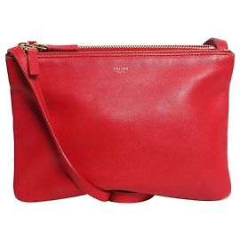 Céline Borsa a tracolla trio case in pelle rossa Rosso