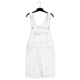 Macacão Curto Courrèges FR40 White Denim Playsuit Uk12 US8 10 Courreges Branco
