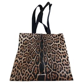 Saint Laurent Borsa Tote Stampa Leopardata Nero Stampa leopardo