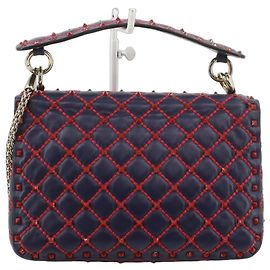 Valentino Garavani Rockstud Borsa in Pelle Blu e Rossa