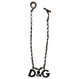 D&G Toggle Chain Halskette mit Logo-Anhänger Silber