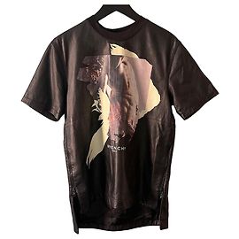 Givenchy 16 AW Lammleder T-Shirt mit Print Schwarz