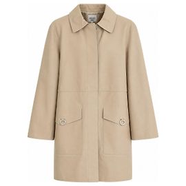 Hermès Ring Detail Goatskin Coat Beige Beige
