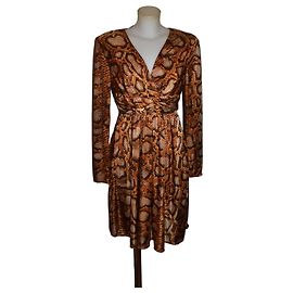 Vestido Altuzarra estampado de pitón Castaño Impresión de pitón