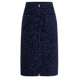 Chanel Fall 2017 Sequin Fantasy Tweed Midi Pencil Skirt Dark blue