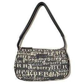 Borsa a tracolla Burberry Monogram Graffiti Nero Bianco