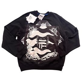 Autre Marque Koché schwarzes Baumwoll-Sweatshirt mit Aufnäher Schwarz