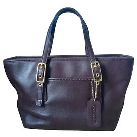 Coach Market Petit Cabas en Cuir Marron Marron foncé