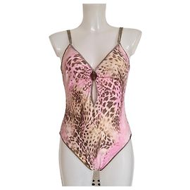 Autre Marque Maryan Mehlhorn Leopard Print One-Piece Swimsuit Brown Pink Leopard print