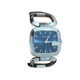 Relógio Gucci em aço com mostrador azul Azul Hardware prateado